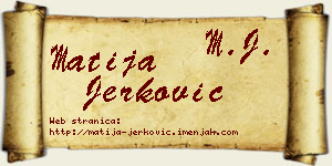 Matija Jerković vizit kartica